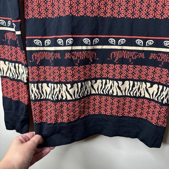 Sweaty Betty Tigers Eye Crew Neck Jacquard Base Layer Ski Top Black Red Small - Picture 4 of 9